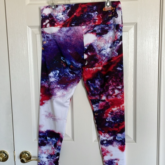 New! Agstract Apparel Yoga Leggings in vibrant colors, blue/white/red Size XL - Picture 5 of 7